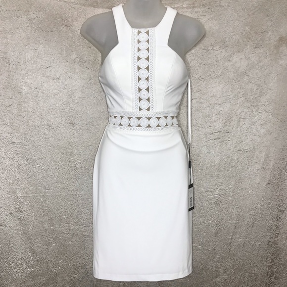 Faviana Dresses & Skirts - Faviana 8079 White Mesh & Lace Cutout Dress Sz 00